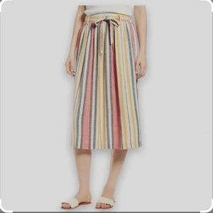 BP Multicolor Striped Midi Skirt